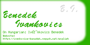 benedek ivankovics business card
